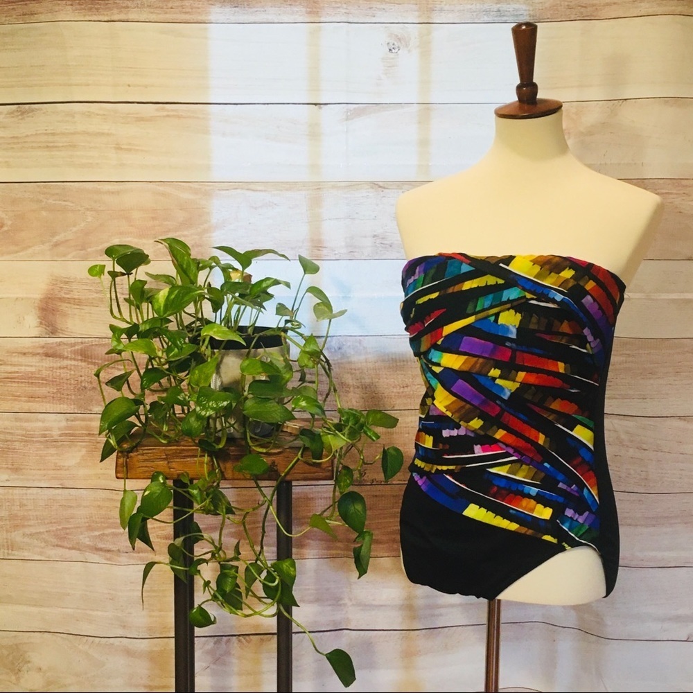 Wrap Rainbow Strapless Suit